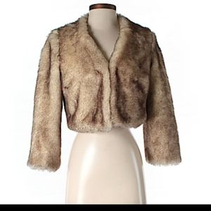 Anthropologie Idra Faux Fur Cropped Coat Jacket 4